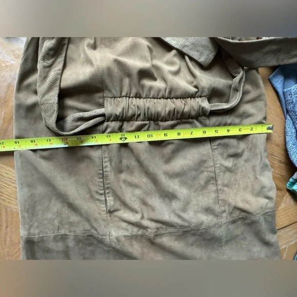 Hoss Intropia Goat Leather Short Sleeve Dress Size 36 US Size 4 Khaki Brown - Picture 16 of 16